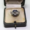 Solitaire Ring Antika smycken 925 Sterling Sier Diamond Sapphire Bride Engagement Art Deco Storlek 5128098401 Drop Delivery Dhivh