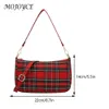 Sac à bandoulière rayé pour femmes, grande capacité, carreaux Tartan, sac à aisselles Simple avec 2 sangles, sac à bandoulière simple en toile, fourre-tout 7190 #