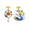 Dangle lustre boucles d'oreilles Timlee E211 dessin animé mignon rond fille étoile arc coeur accessoires en métal en gros goutte livraison bijoux Earr Dhn3M