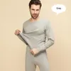 Men's Thermal Underwear Fashion Long Johns Men Set Autumn Winter Tops Pants 2 Piece Keep Warm Thick Plus Size 2XL Termica Homem