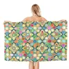 Towel Gilded Moroccan Mosaic Tiles 80x130cm Bath Brightly Printed For Travelling Souvenir Gift