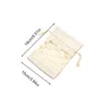 Storage Bags 5pcs White Lace Drawstring Pocket Transparent Mesh Canvas Bag Reusable Home Organizer Portable Candy Gifts Packaging