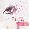 Stickers muraux Beautif cils fleurs papillon pour enfants chambre chambre décoration filles décalcomanies art créatif PVC affiche livraison directe ho dhkm2