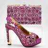 Dress Shoes Arrival Italian Ladies And Bags To Match Set Decorated With Rhinestone Bag African Sets 2024 Pumps Women
