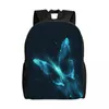 Rugzak Unisex Schouder Casual Wandelen Glow Lines Vlinder en stippen Schooltas Reislaptop Rugzak