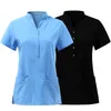 beauty Centre Workwear Spa Uniform Clothing Women Solid Summer Beauty Uniforms Waitr Tops Beautician Nurse Scrub Tops A50 L5zJ#