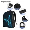 Rugzak Unisex Schouder Casual Wandelen Glow Lines Vlinder en stippen Schooltas Reislaptop Rugzak