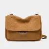 Torby na ramię Nit Bag Messenger zamszowy brązowy moda mała kwadratowa podmiot damska wysokiej jakości żeńskie torebki i torebki