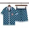 Casa Blanca Men Shorts Designer Casablanc Shirt Silk Sets na letnie europejskie i amerykańskie koszulki na plaży z krótkim rękawem.