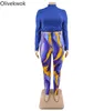 Olivekwok Plus Size Women Set Tie Dye Casual Two Piece Set LG Sleeve Zip Up T Shirts and Pencil Pants Suits STREETWEEAR S9A5#