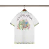 Casa Blanca Men Shorts Designer T Shirt Luksusowy trend marka Casablanc koszulka jedwabna Nowa Casa Rainbow Full Body Print Hawaiian Retro Print Short Sleeve 2042