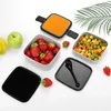 Servis Dark Orange Double Layer Bento Box Portable Lunch för barnens skolbakgrund