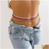 Belly Chains Boho Colorf Seed Bead Heart Pendant Waist Belt Chain For Women Summer Bikini Festival Rave Y2K Body Accessorie Dhgarden Dh2Un