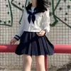 black White JK Uniform Summer Short/lg Sleeve Japanese School Uniforms Girls Sailor Sets Pleated Skirt JK Uniform COS Costume 50xl#