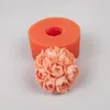 Moldes de cozimento Crisântemo 3D Flores Molde de Silicone Rosa Forma Bolo Chocolate Vela Sabão Molde DIY Aroma Decoração Doméstica Ferramentas Artesanais