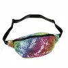 paljetter holografiska Fanny Pack Feminina midja Pack Women's Laser Chest Midjeväska Kvinnor Beltpåse Bum Bag 2019 Ny 436A#