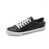 Chaussures décontractées pour hommes, simples, tout-assorties, Ulzzang, basses, plates, tendance, étudiantes, en cuir, toile