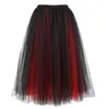 Vêtements de nuit pour femmes Femmes Jupe Princesse Tutu Tulle Jupes Burlesque Corset Accessoires Sexy Robe de Bal Lolita Longue Maille Jupe Rouge