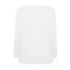Talla grande Primavera Otoño Elegante Cott Camiseta Lg Manga Sólido Blanco Tops básicos Camiseta Tamaño grande Blusa casual 4XL 5XL 6XL 7XL K8bR #