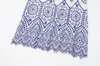 スタイルのレディース刺繍フリルスリーブドレス