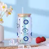 Window Stickers UV DTF Transfer Sticker Evil Eye för 16oz Libbey Glasse Wraps Bottles Cup Can DIY Waterproof Custom Decals D7872