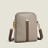 genuine Leather Women's Bag Fi Double Zip Portable Mini Shoulder Bag Mobile Phe Bag Luxury Cow Leather Crossbody b3cn#