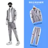 Abbigliamento da uomo riflettente primavera autunno e inverno moda coreana con abiti Set giacca bella Cardigan coppia in due pezzi