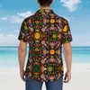 Men's Casual Shirts Abstract Mandala Print Vacation Shirt Mexican Style Hawaii Men Vintage Blouses Short Sleeve Harajuku Design Tops