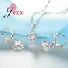 Conjunto de collar y pendientes para novia, colgante de plata de ley 925 con cristal de circón cúbico de boda, joyería de corazón