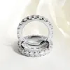 Anéis de Cluster Smyoue 3mm D Cor Todos Moissanite Para Mulheres Completa Eternidade Bandas Combine Diamante S925 Sterling Silver Banhado 18k Jóias Gra