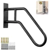 Carpets 1 Piece Secure Pipe Stair Handrails Black Fit For Wall Mount Stairs Indoors And Outdoor