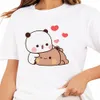 Carto Panda Bär Bubu und Dudu T-shirt Plus Größe 100% Cott Frauen Tops Kawaii Druck Harajuku Ullzang Tees Oansatz Anime weibliche E3sd #