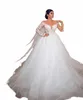 illusi o-neck lg sleeves wedding dr 3d frs lace lace a-line Court Train-flughly-length 2024 New Luxury Bridal oby i1qk#