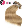 #8 Ash Blonde Bundels Human Hair Braziliaanse zijdeachtige rechte weefsel dubbele inslag 100% Remy 234 240327