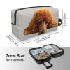 Borsa da toilette personalizzata Kawaii Poodle Head per le donne Cute Puppy Dog Trucco Cosmetico Organizzatore Ladies Beauty Storage Dopp Kit Case h6aL #