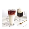 Tumblers Crystal Clear Glass Cup Drinking Water Juice Ice Cream Coffee 16oz Handtag drycker espresso Big Overdized Tea