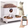 Automatyczne karmniki dla kotów WHDPETS 5G WIFI Cat Food Dozownik z kamerą 1080p dla 2 kotów Psy 5L Feeder z matą karmiącą 240328