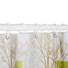 シャワーカーテン高品質の熱帯植物鳥の布地カーテン防水パームリーフバスバスルームのためのフックで飾る