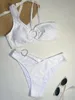 Damen-Bademode, sexy Neckholder-Bikini, Damen-String-Verband, zweiteiliger Badeanzug, Ring verbundener Bikini, Push-Up-Badeanzug, Strandkleidung, Badende