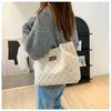 portable Travel Women Padded Nyl Top-handle Space Bag Fi Solid Color Quilted Lattice Large Capacity Zipper Shoulder Bags d64l#