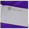 Party Decoration Purple Color Wedding Guest Book And Pen Set Satin Polyester Ribbons For Supplies