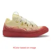 Designer Dress Shoes Women Mens Lavines shoes Pink yellow Leopard Embossed Mother Child Nappa Calfskin Lace Up Big Size 46 Leather curb Mesh Sneakers chaussures