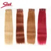 Wigs Sleek Brazilian Straight Hair Double Drawn Natural Human Hair Weave Bundles Remy 1 Pc Only 27# 30# 6# 8# Red/ 99J Hair Bundles