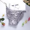 Calcinha feminina de seda lingerie cintura baixa renda cuecas sólida roupa interior respirável feminino cetim sem costura cuecas drop del dhrou