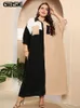 gibsie plus size color block lapptäcke skjorta dr kvinnor vår sommar överdimensionerad 3/4 ärmficka casual maxi lg dres m0dn#