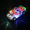 Voiture de course à engrenages transparents interactifs pour enfants, modèle de voiture jouet électrique universel, lumière de marche, musique