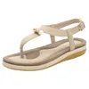 Sandals Women'S Summer Outdoor Beach Bohemian Women Shoes Soft Sole Wedge Thongs Flip Toe Roman Beachwear