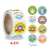 Confezione regalo 100/500 pezzi/rotolo da 1 pollice Animali dello zoo Adesivi per cartoni animati per bambini Giocattoli classici Etichette adesive Forniture per insegnanti di scuola Ricompensa