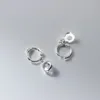 Hoop Earrings LAVIFAM 925 Sterling Silver Small Ear Buckle Round Synthetic Crystal For Women Female Girls Lady Sweet Jewelry