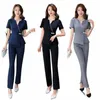 Zwart Schoonheidsspecialiste Overalls Werken Hotel Club Spa Voetenbad Slanke Pak Sal Werkkleding Vrouwen Schoonheidsspecialiste Uniform Voor Massage T67Z #